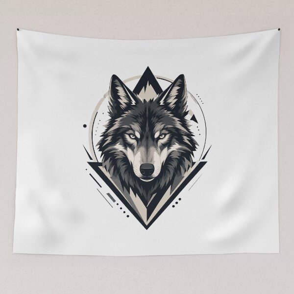 Item preview, Wolf geometric Alpha Wolf wilderness motif designed and sold by Loona97.