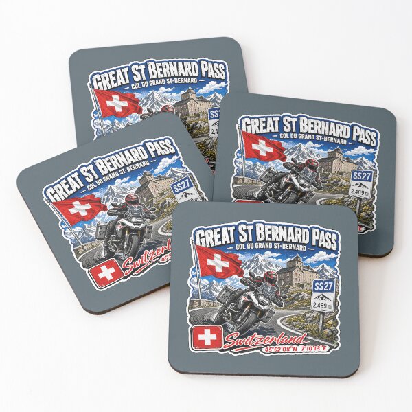 Item preview, Great St Bernard Pass, Valais, Switzerland Motorcycle Sticker TShirt 08 designed and sold by OuterShellUK.