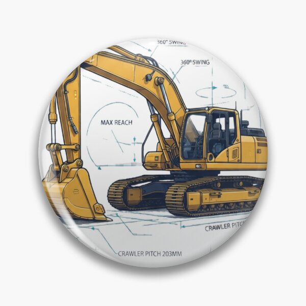 Item preview, Excavator Blueprint Engineering Design designed and sold by 4AGift.