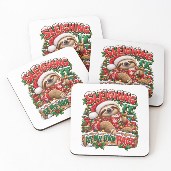 Item preview, Funny Christmas Sloth Sleighing It at My Own Pace designed and sold by JezzasFunnyShirts .