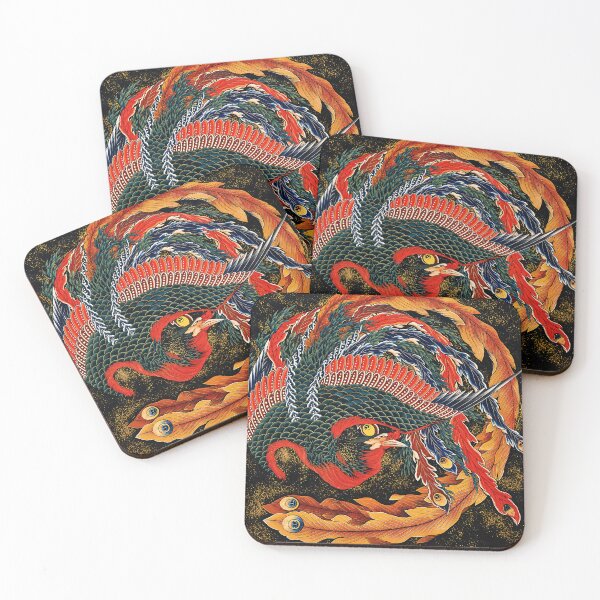 Item preview, Matsuri Yatai Phoenix - Fiery Hō-ō Bird in Red, Blue and Gold designed and sold by artswag.
