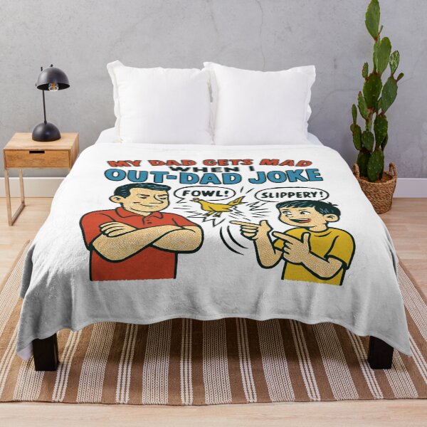 Item preview, My Dad Gets Mad When I Out-Dad Joke Yellow Chicken Pun Humor designed and sold by ThreadQuirk.