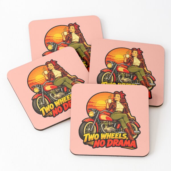 Item preview, Two Wheels No Drama Pin Up Biker Sunset designed and sold by LV-creator.