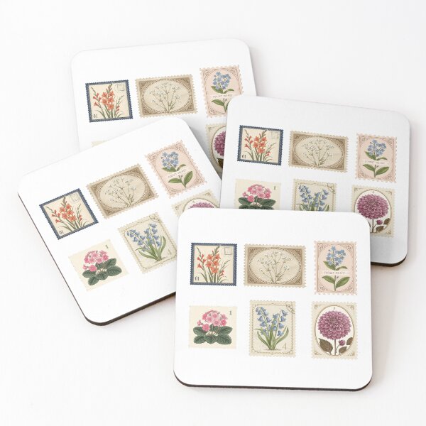 Item preview, Vintage Botanical Stamp Set designed and sold by LabFish Creations.
