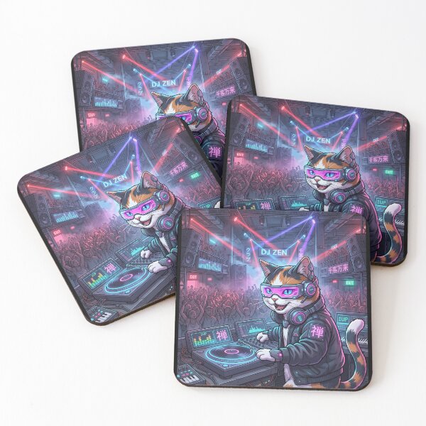 Item preview, Cyberpunk DJ Cat: Neo-Tokyo Night Club designed and sold by Zen Motif Japan.