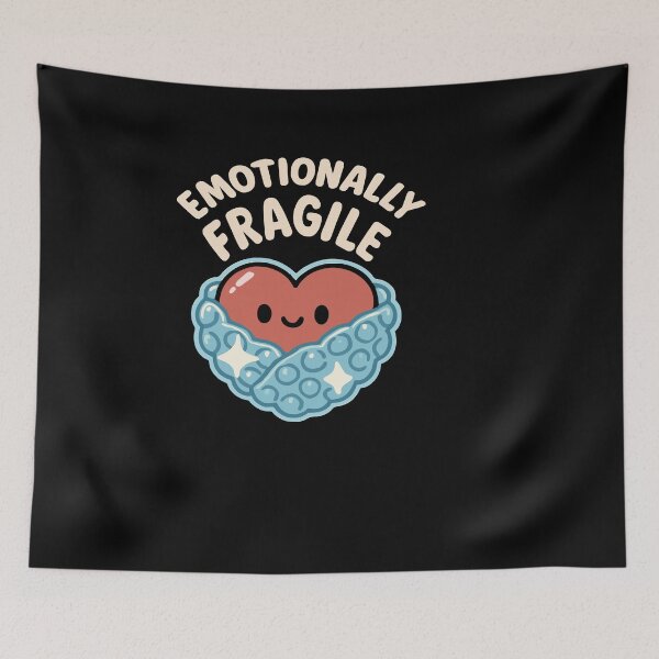 Item preview, Emotionally Fragile Kawaii Heart Wrapped In Bubble Wrap designed and sold by ThreadQuirk.