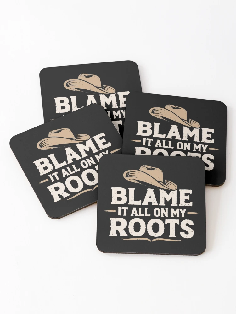 Thumbnail 1 of 5, Coasters (Set of 4), Country Roots Typography designed and sold by RolandoBraun.