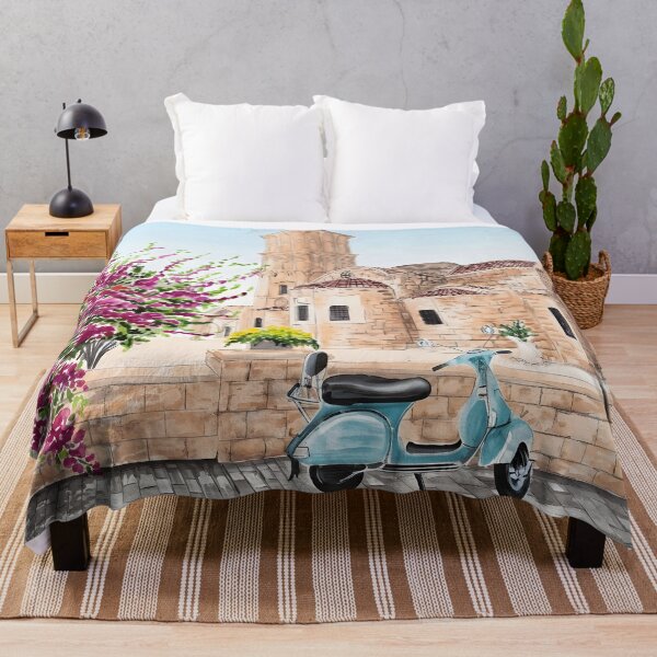 Item preview, Larnaca Cyprus Watercolor Print – Mediterranean Coastal Cityscape designed and sold by POSTERIOCREW.