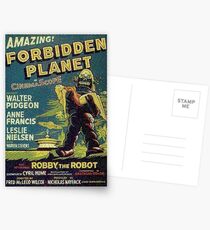 Vintage Sci-fi Movie Forbidden Planet, Robot Postcards