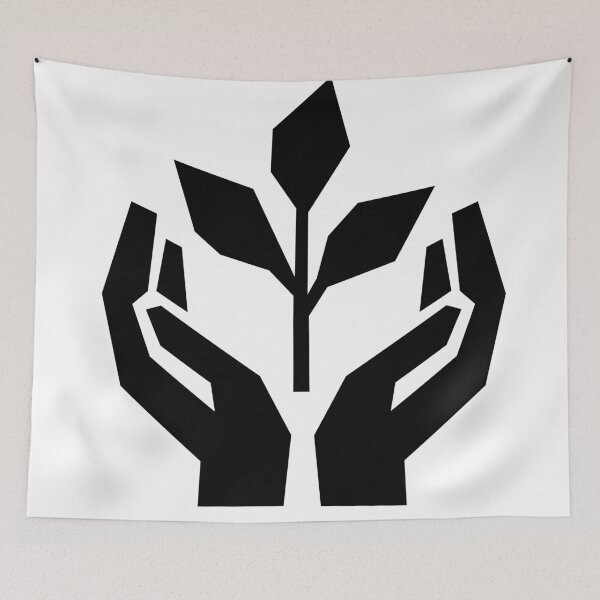 Item preview, Nurture Nature – Geometric Hands Holding a Plant designed and sold by matybrak.