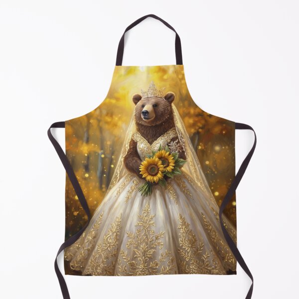 Item preview, Autumn Bear Bride with Sunflowers Celtic Harvest Illustration designed and sold by Englandbear.