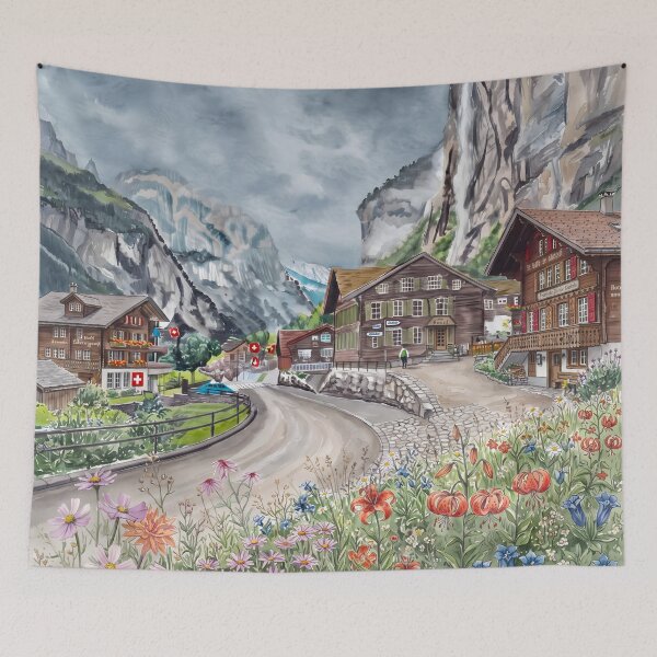 Item preview, Lauterbrunnen Switzerland Wall Art – Swiss Alps Landscape designed and sold by POSTERIOCREW.
