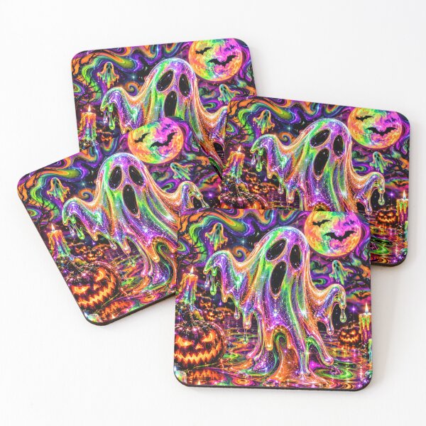 Item preview, Psychedelic Halloween Ghost Neon Trippy designed and sold by BloomOfDesign.