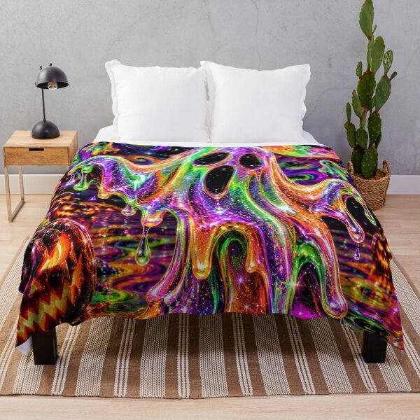 Item preview, Psychedelic Halloween Ghost Neon Trippy designed and sold by BloomOfDesign.