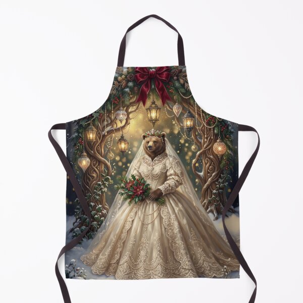 Item preview, Winter Solstice Bear Bride Victorian Lace Wedding Illustration designed and sold by Englandbear.