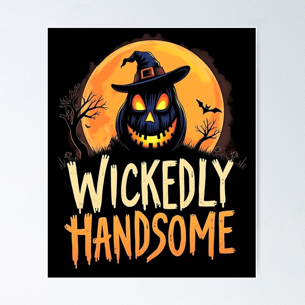 Item preview, Wickedly Handsome Funny Pumpkin Halloween Gift designed and sold by Say It With Ink.