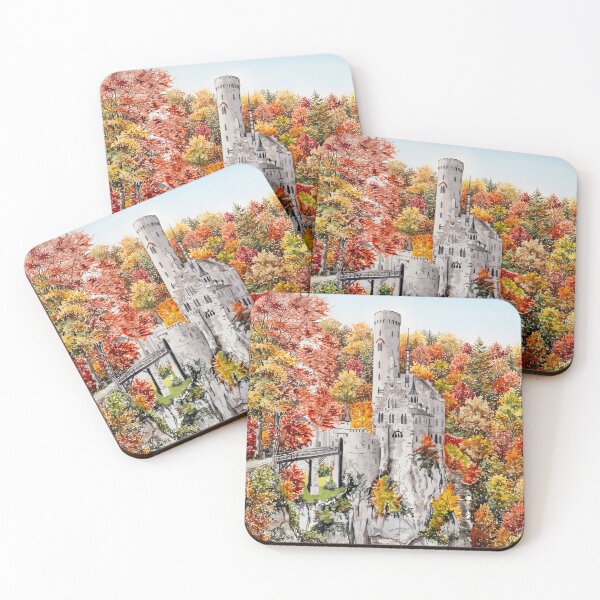 Item preview, Lichtenstein Castle Germany Wall Art – Baden-Württemberg Autumn Landscape designed and sold by POSTERIOCREW.