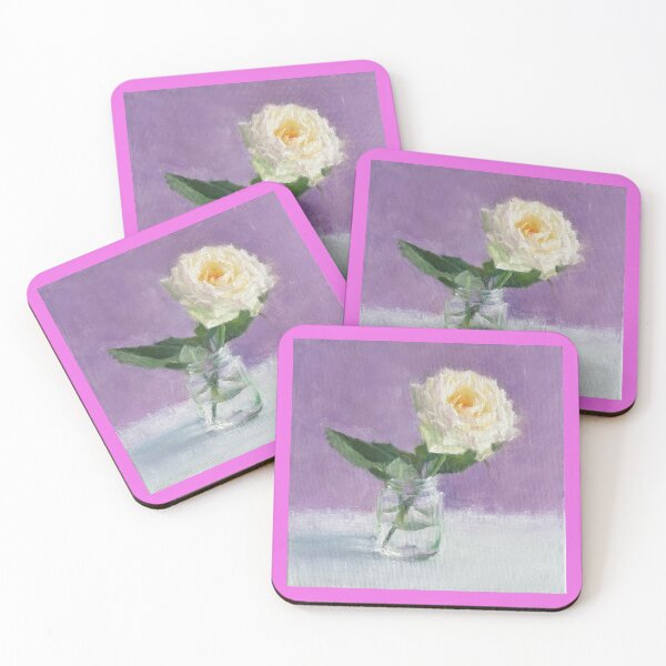 Item preview, White Rose Purple Background designed and sold by VibrantFlower.