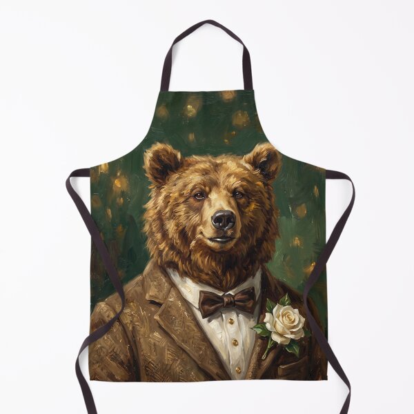 Item preview, Country Gentleman Bear Groom with White Rose Illustration designed and sold by Englandbear.