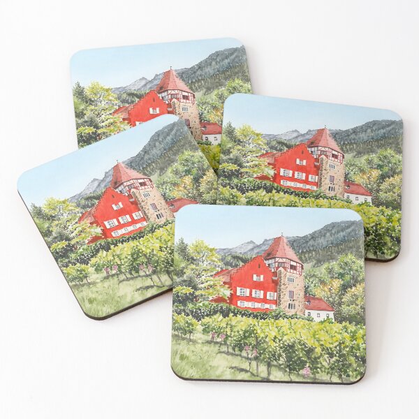 Item preview, Vaduz Liechtenstein Landscape Painting – Alpine Village Wall Art designed and sold by POSTERIOCREW.