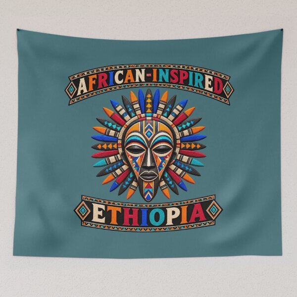 Item preview, African Inspired Ethiopia Sunburst Tribal Mask designed and sold by puzzell.