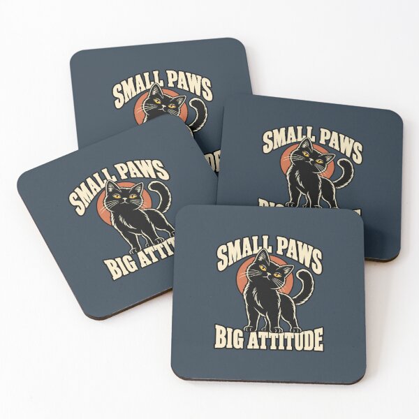 Item preview, Small Paws Big Attitude – Bold Black Cat designed and sold by WAUZ.