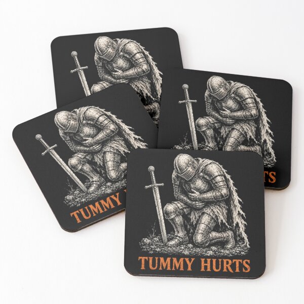 Item preview, Tummy Hurts Knight , Funny Medieval , Kneeling Armor designed and sold by Tonkhawartwork.
