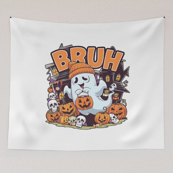 Item preview, Funny Ghost BRUH Halloween Pumpkin Skulls Art designed and sold by GiaoCalonas.