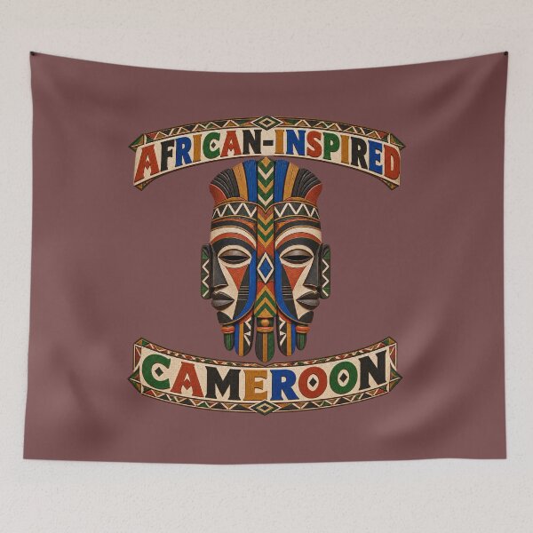 Item preview, African Inspired Cameroon Double Face Mask Art designed and sold by puzzell.