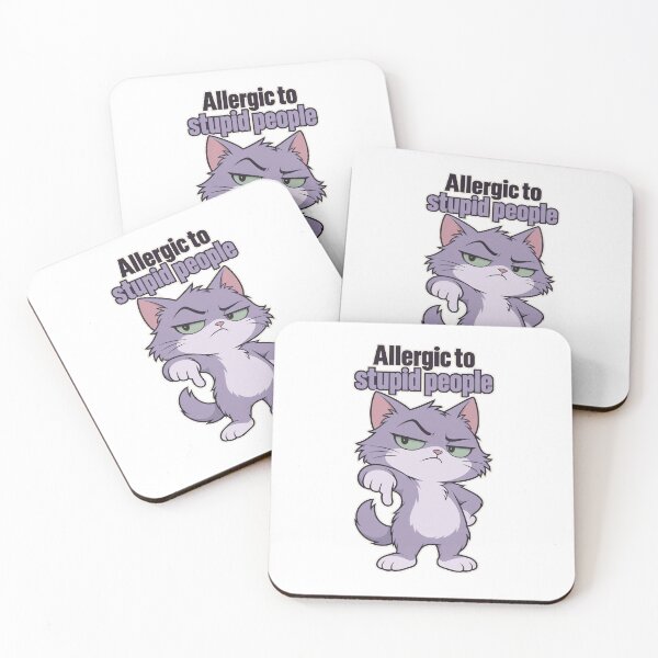 Item preview, Allergic to Stupid People – Sarcastic Cat designed and sold by the-dovlat.