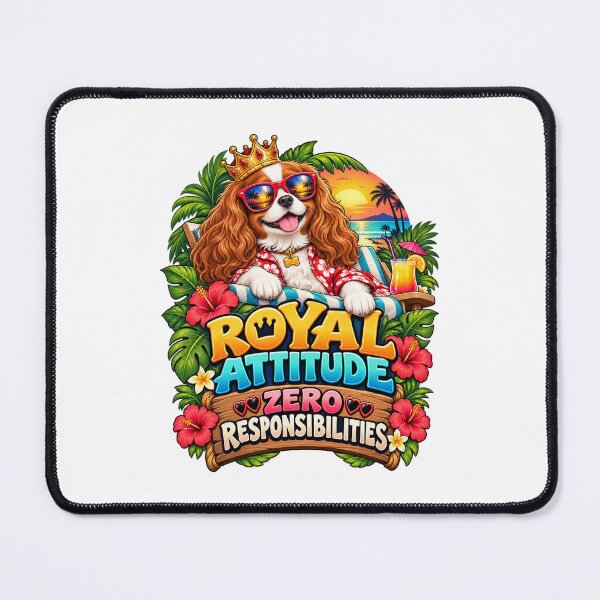 Item preview, Funny Cavalier King Charles Spaniel Royal Attitude Dog Design designed and sold by JezzasFunnyShirts .