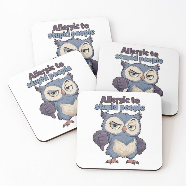 Item preview, Allergic to Stupid People – Judgmental Owl designed and sold by the-dovlat.