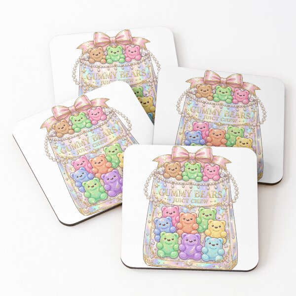 Item preview, Gummy Bears Juicy Chew Kawaii - Holographic Iridescent Candy Bag with Rainbow Bears designed and sold by Kiralemon.