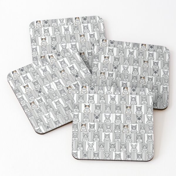 Item preview, Cat Mugshot Seamless Pattern Funny Naughty Cat Wild Pattern Gift designed and sold by FurRealStudioCo.