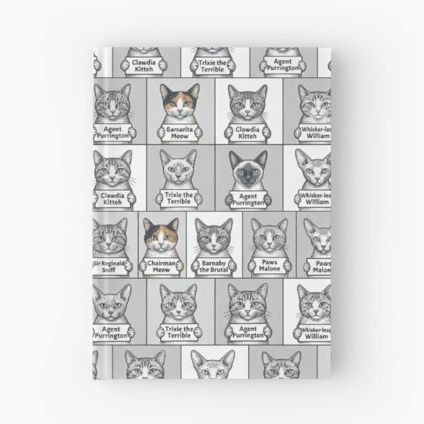Item preview, Cat Mugshot Seamless Pattern Funny Naughty Cat Wild Pattern Gift designed and sold by FurRealStudioCo.