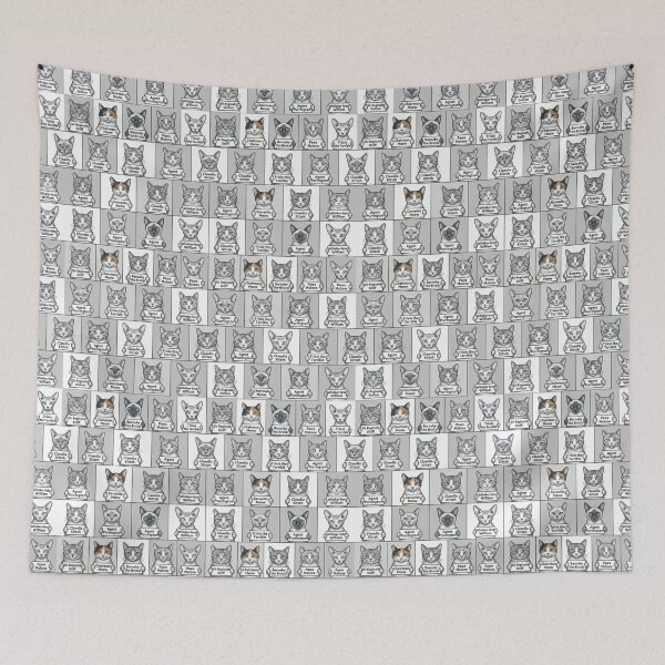 Item preview, Cat Mugshot Seamless Pattern Funny Naughty Cat Wild Pattern Gift designed and sold by FurRealStudioCo.