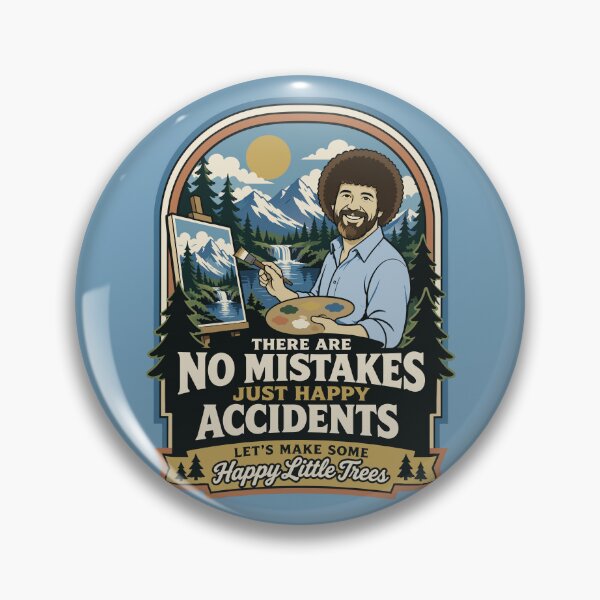 Item preview, Bob Ross No Mistakes Just Happy Accidents Happy Little Trees Vintage Retro Art designed and sold by karamram.