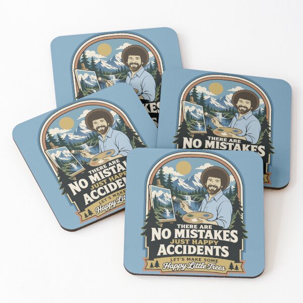 Item preview, Bob Ross No Mistakes Just Happy Accidents Happy Little Trees Vintage Retro Art designed and sold by karamram.