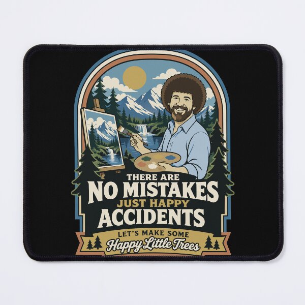 Item preview, Bob Ross No Mistakes Just Happy Accidents Happy Little Trees Vintage Retro Art designed and sold by karamram.