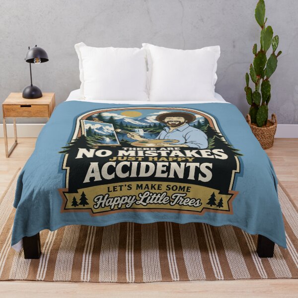 Item preview, Bob Ross No Mistakes Just Happy Accidents Happy Little Trees Vintage Retro Art designed and sold by karamram.