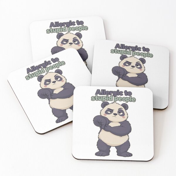 Item preview, Allergic to Stupid People – Grumpy Rose Cheeks Panda designed and sold by the-dovlat.