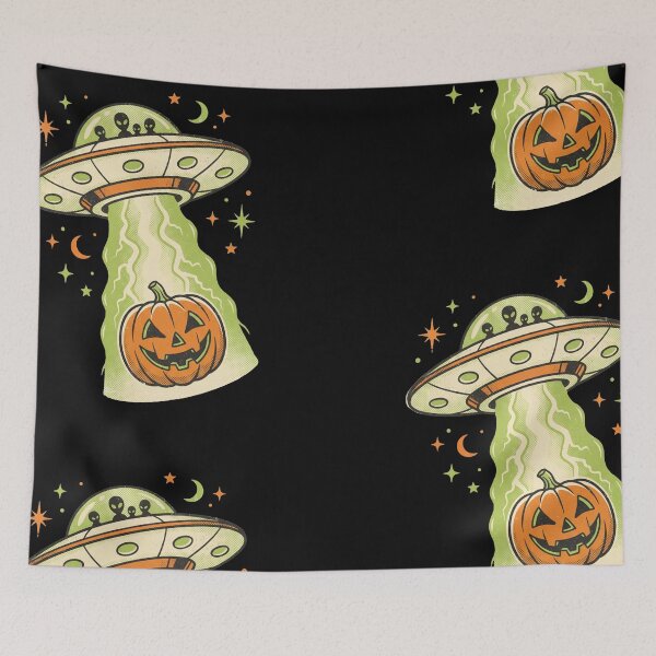 Item preview, Alien Abduction of a Pumpkin – Funny UFO Halloween Retro Sci-Fi Design designed and sold by FashionHubLK.