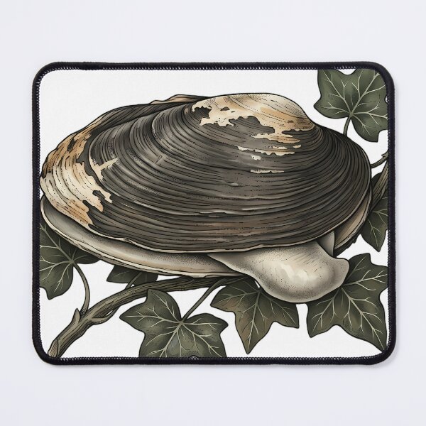 Item preview, Vintage Naturalist Freshwater Pearl Mussel on Dark Ivy - Shell Plate designed and sold by Catch333.