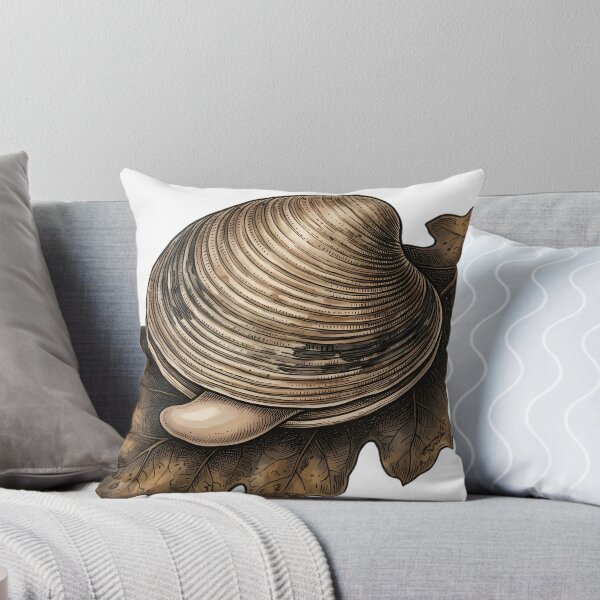 Item preview, Vintage Naturalist Venus Clam on Dried Dark Oak Leaf - Antique Shell Art designed and sold by Catch333.