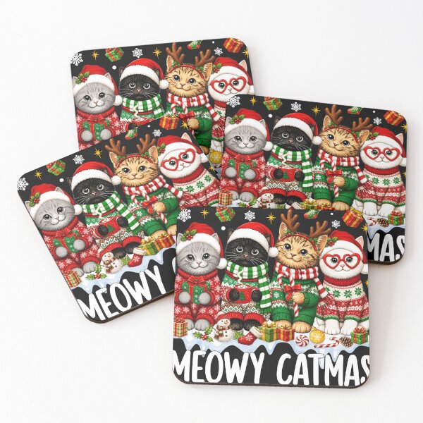Item preview, Meowy Catmas Cute Christmas Cats In Ugly Sweaters designed and sold by varin-studio.
