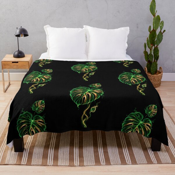 Item preview, Green and Gold Monstera Leaf - Tropical Botanical Art in Smoke designed and sold by Kek-Ina.