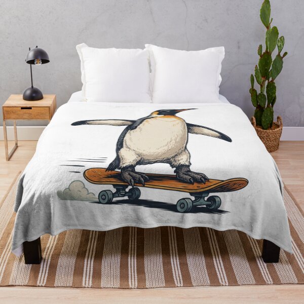 Item preview, Funny Penguin Riding Skateboard designed and sold by No Excuses Supply.