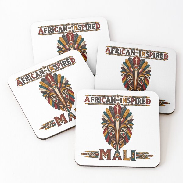 Item preview, African Inspired Mali Feather Mask Wooden Art designed and sold by puzzell.