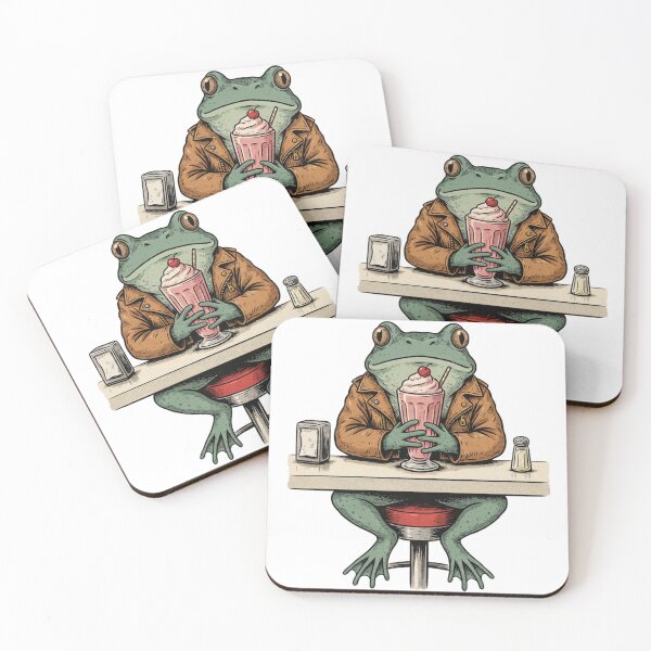 Item preview, Funny Frog Drinking Milkshake  designed and sold by No Excuses Supply.