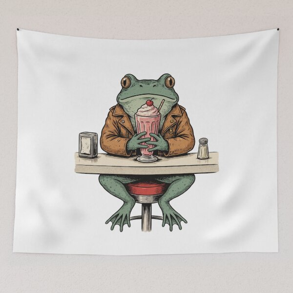 Item preview, Funny Frog Drinking Milkshake  designed and sold by No Excuses Supply.
